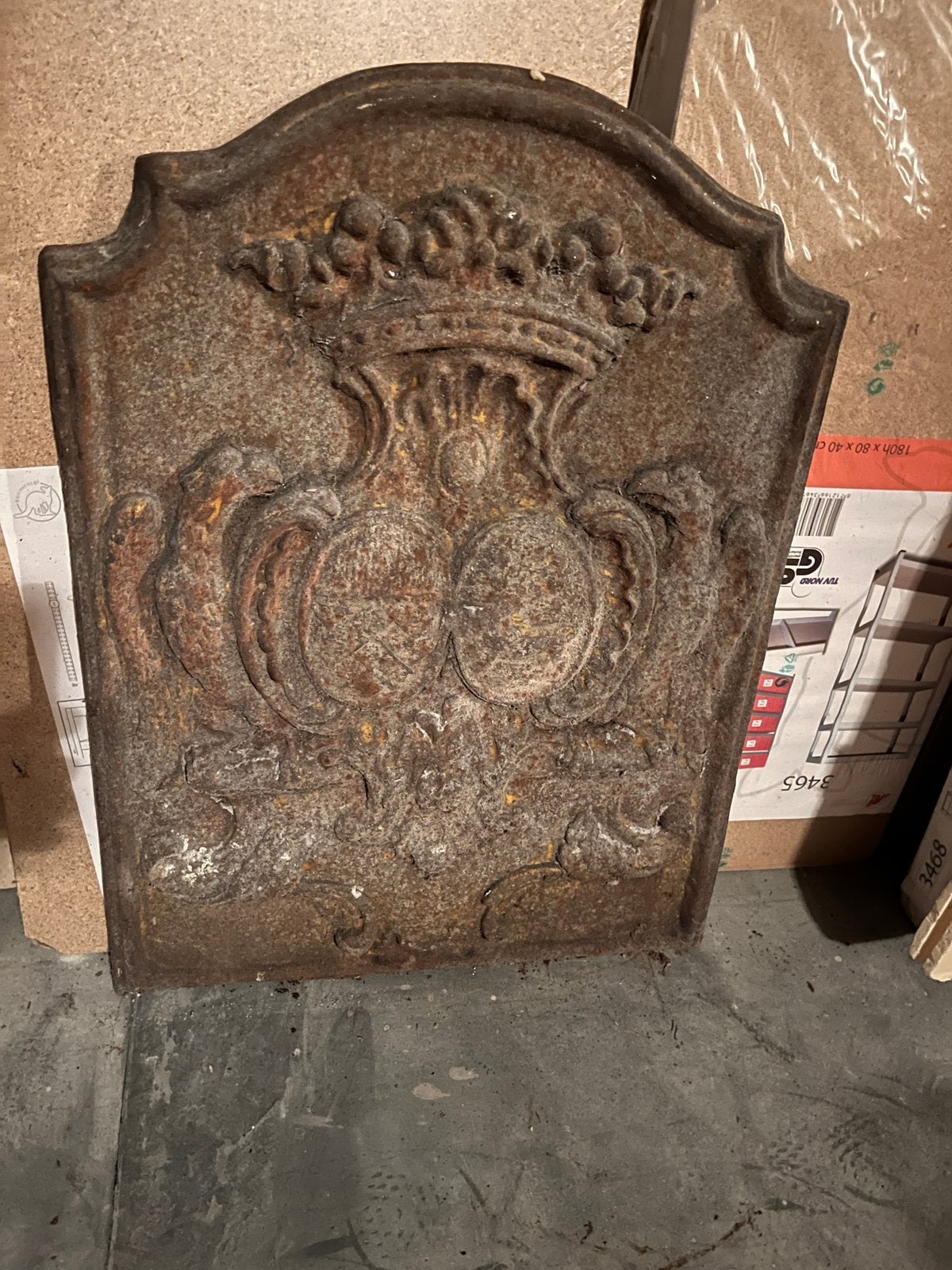 Antieke Franse haardplaat, Ophalen, Gebruikt, Houthaard