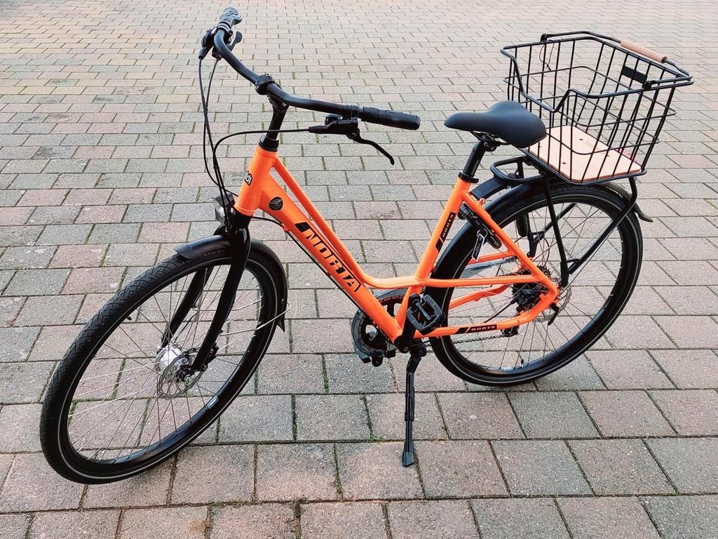 Fiets Norta, schijfremmen, Basil korfje, 8 versnellingen, Fietsen en Brommers, Fietsen | Dames | Damesfietsen, Ophalen