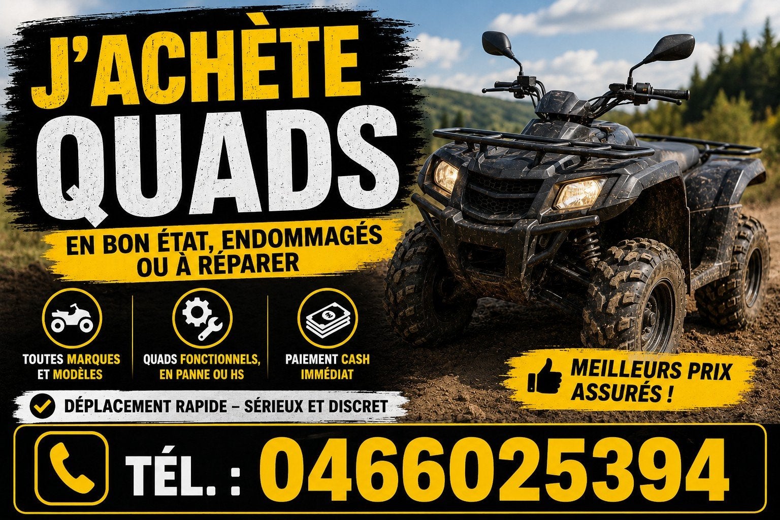 j'achete tout le type des Quade dans tout condition, Enlèvement