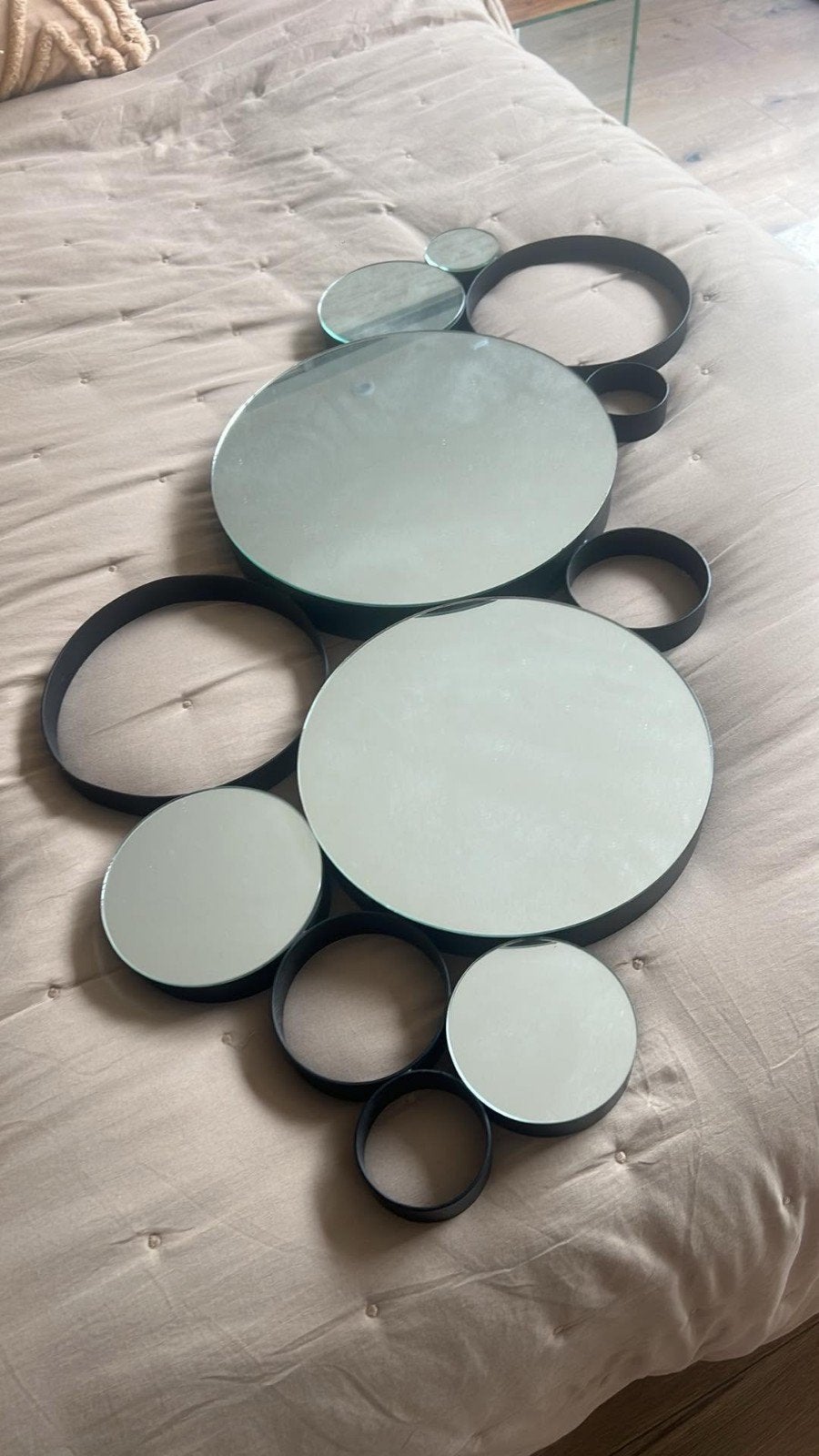 Miroirs circulaires, Maison & Meubles, Moins de 100 cm, Rond, Comme neuf, Enlèvement