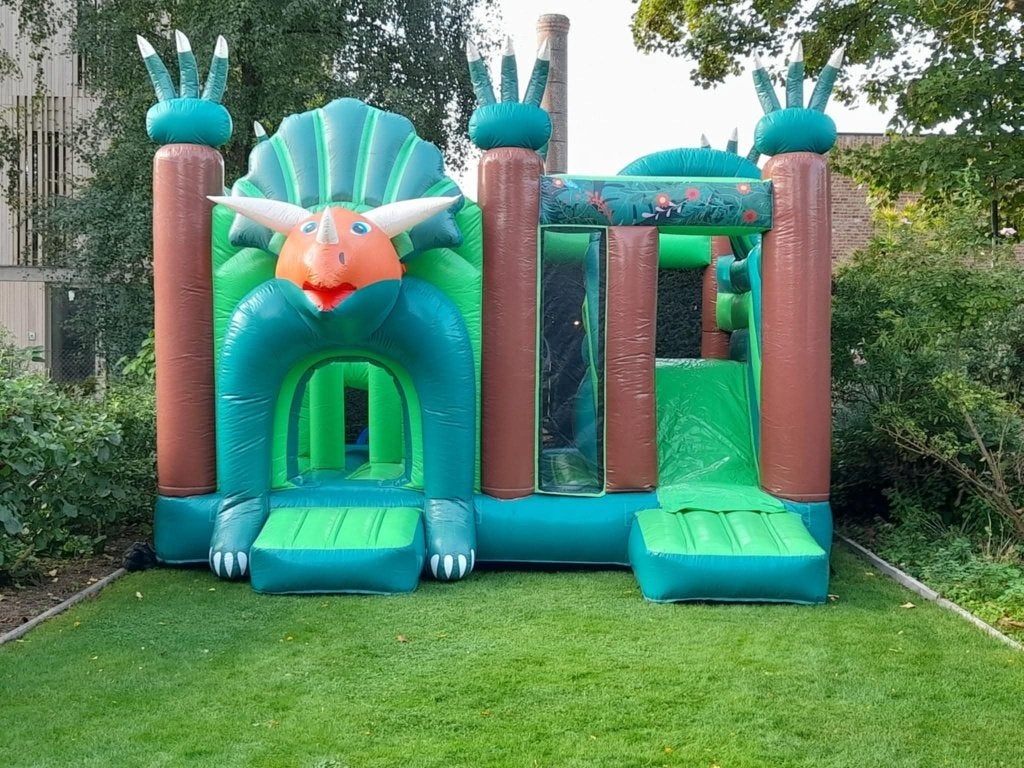 Dino springkasteel te koop, Ophalen of Verzenden, Gebruikt