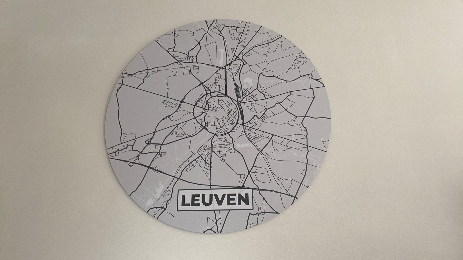 Wanddecoratie - plattegrond Leuven, Ophalen