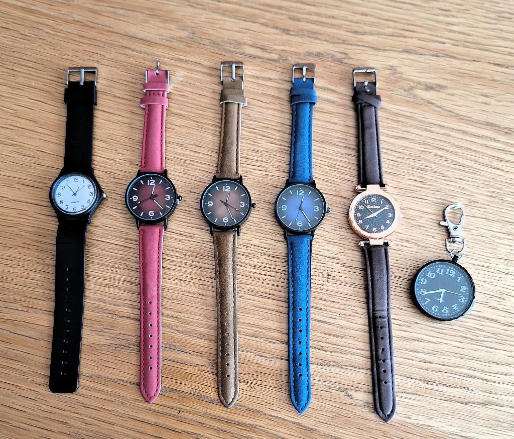 Nieuwe  pols-uurwerken + 1 zakuurwerk met bevestiging, Handtassen en Accessoires, Horloges | Dames, Ophalen, Nieuw