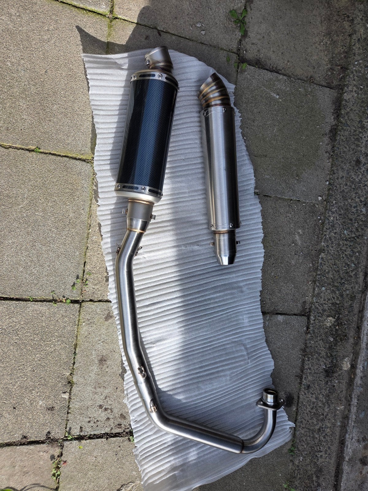uitlaat met 2 slip on dempers voor honda cbf125, Motoren, Ophalen of Verzenden, Nieuw
