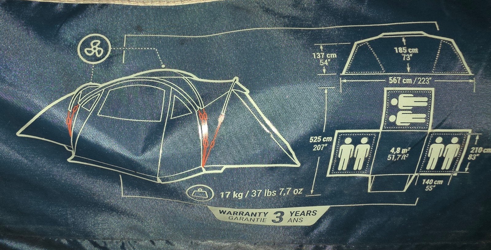 Tente de camping Quechua 6 places, Comme neuf, Jusqu'à 6