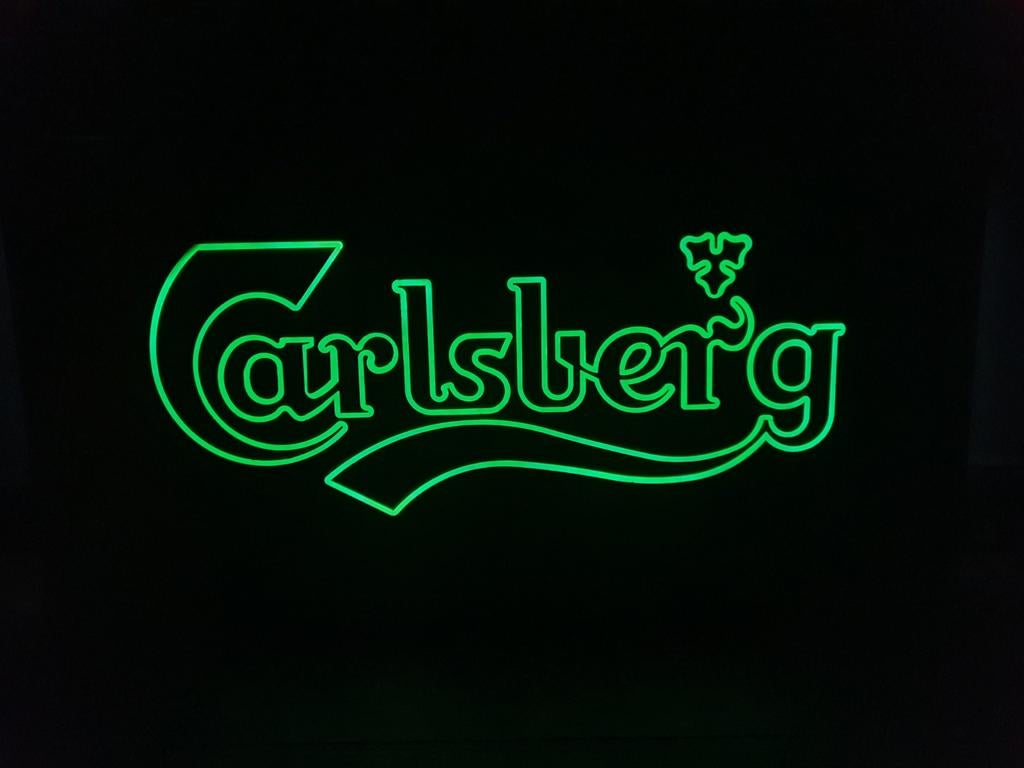 Bier Licht Reclame - Carlsberg -, Ophalen of Verzenden, Gebruikt, Reclamebord, Plaat of Schild, Overige merken