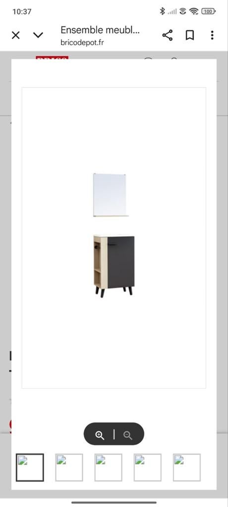 Meuble lave mains avec miroir
