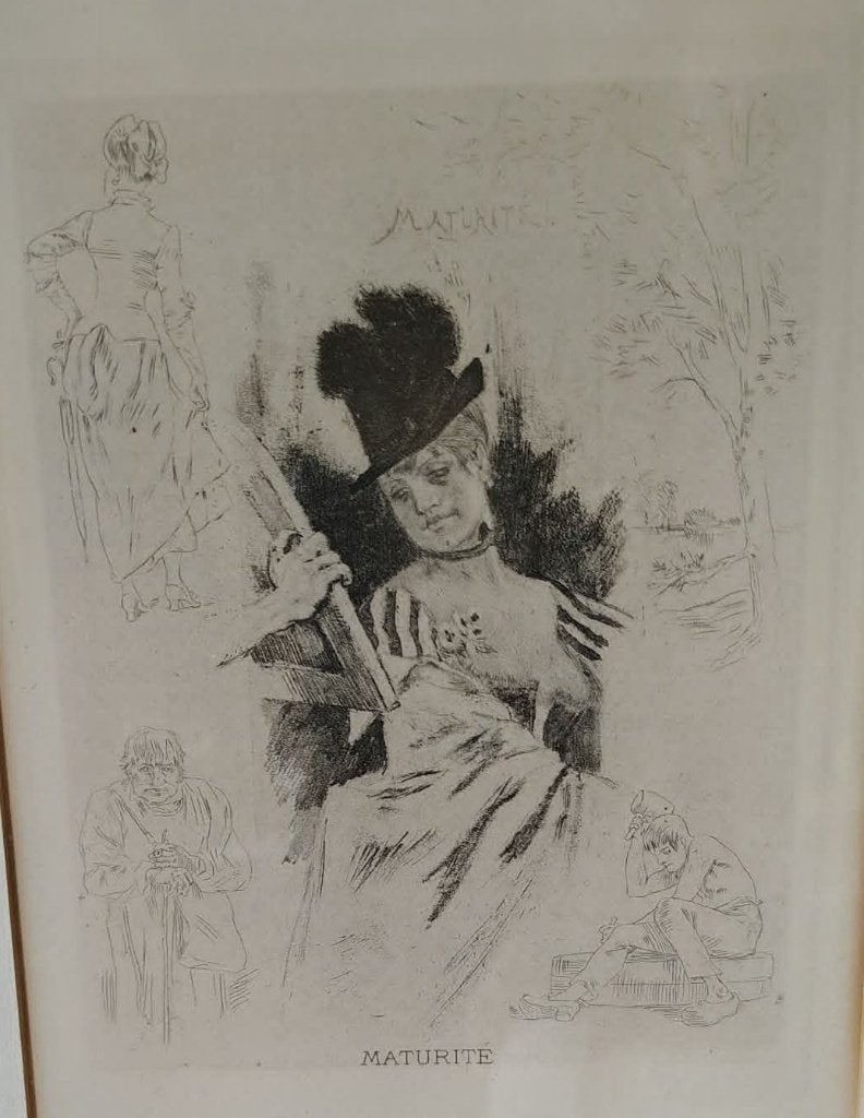 Félicien Rops - Maturité, Antiquités & Art, Enlèvement, 33 cm, Gravure