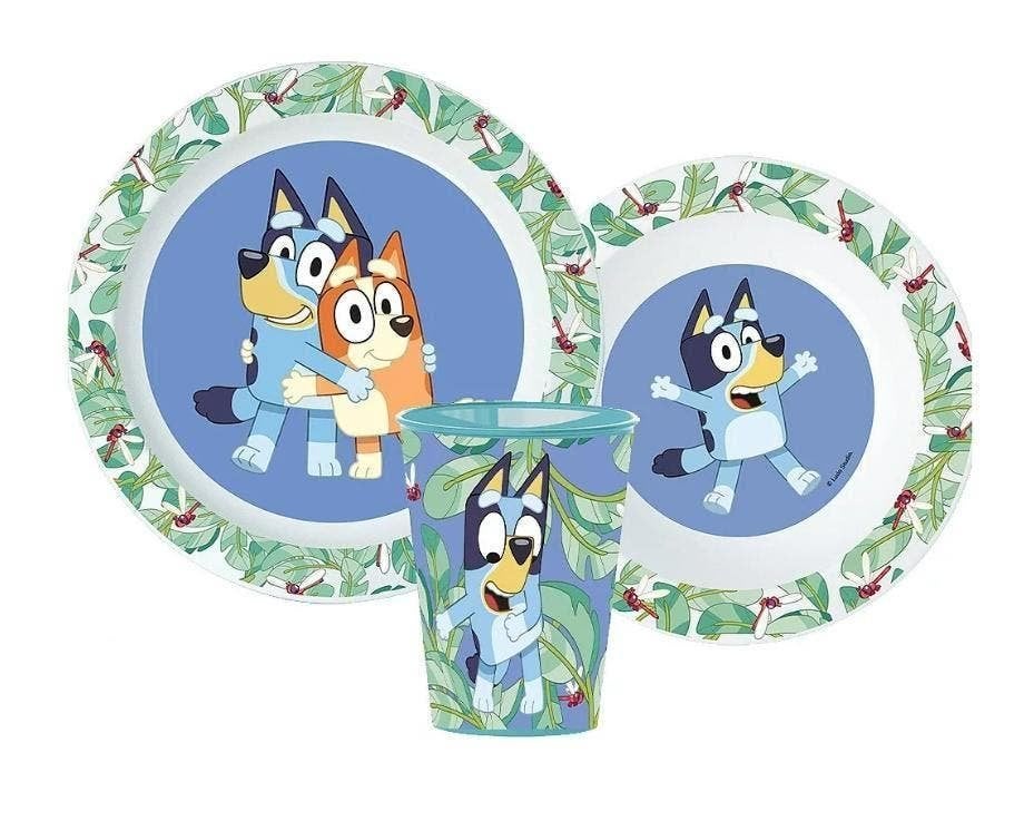 Bluey Kinderservies met Beker - Magnetron - 3 delig Eetsetje, Enlèvement ou Envoi, Neuf