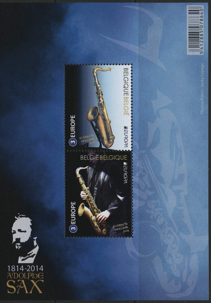 België blok Adolphe Sax onder postprijs, Ophalen of Verzenden, Postfris, Muziek