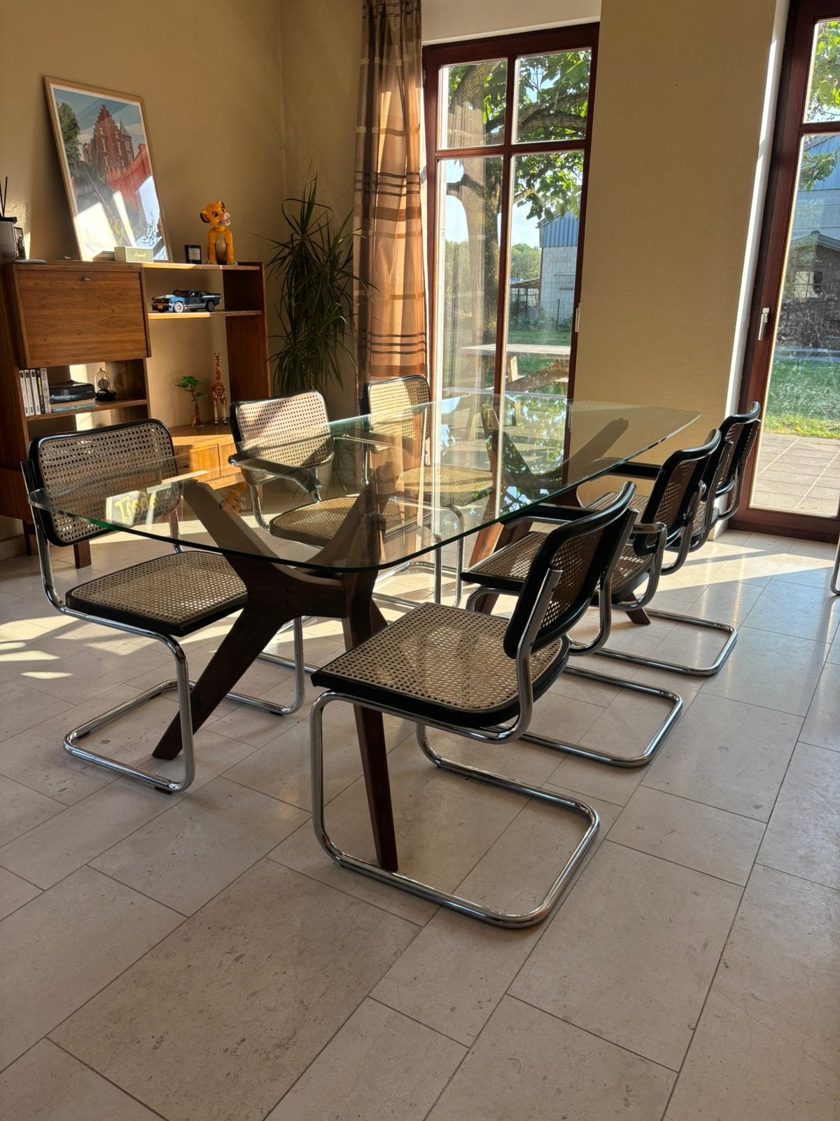 Ensemble de 6 chaises style cesca, Maison & Meubles, Chaises, Comme neuf, Une, Bois, Enlèvement
