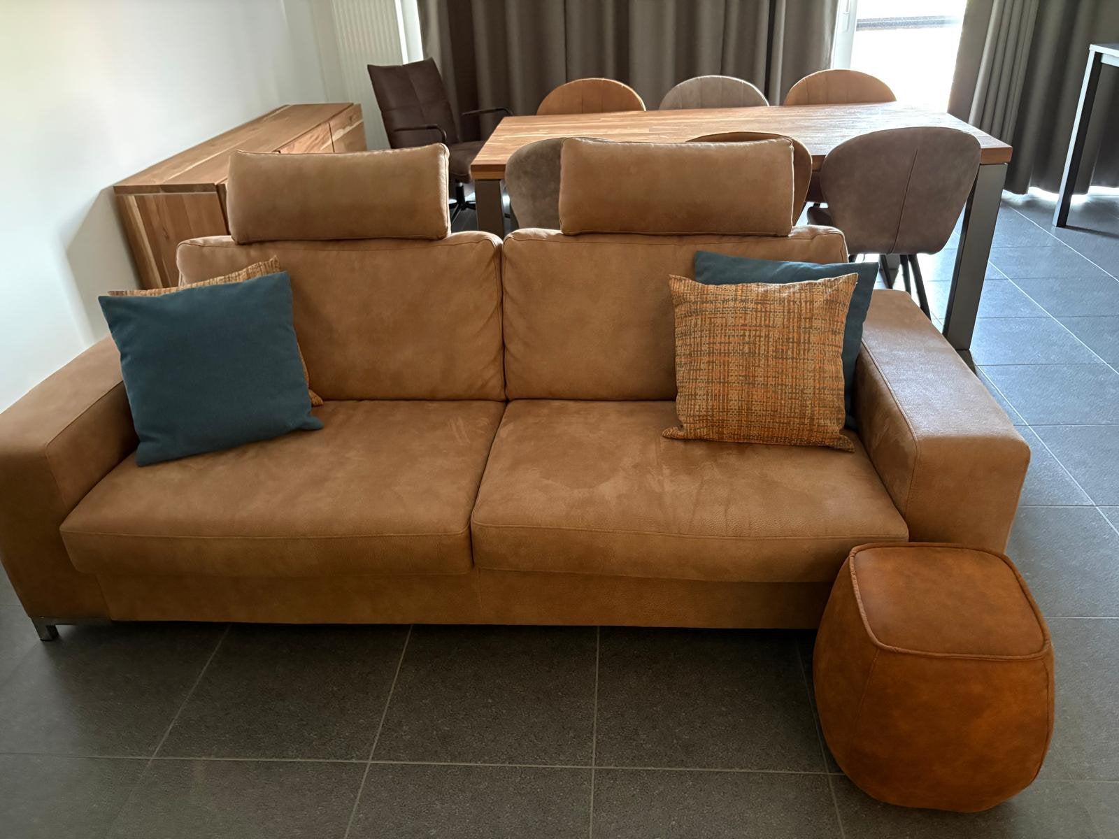 Zetel bruin, Huis en Inrichting, Ophalen, Zo goed als nieuw