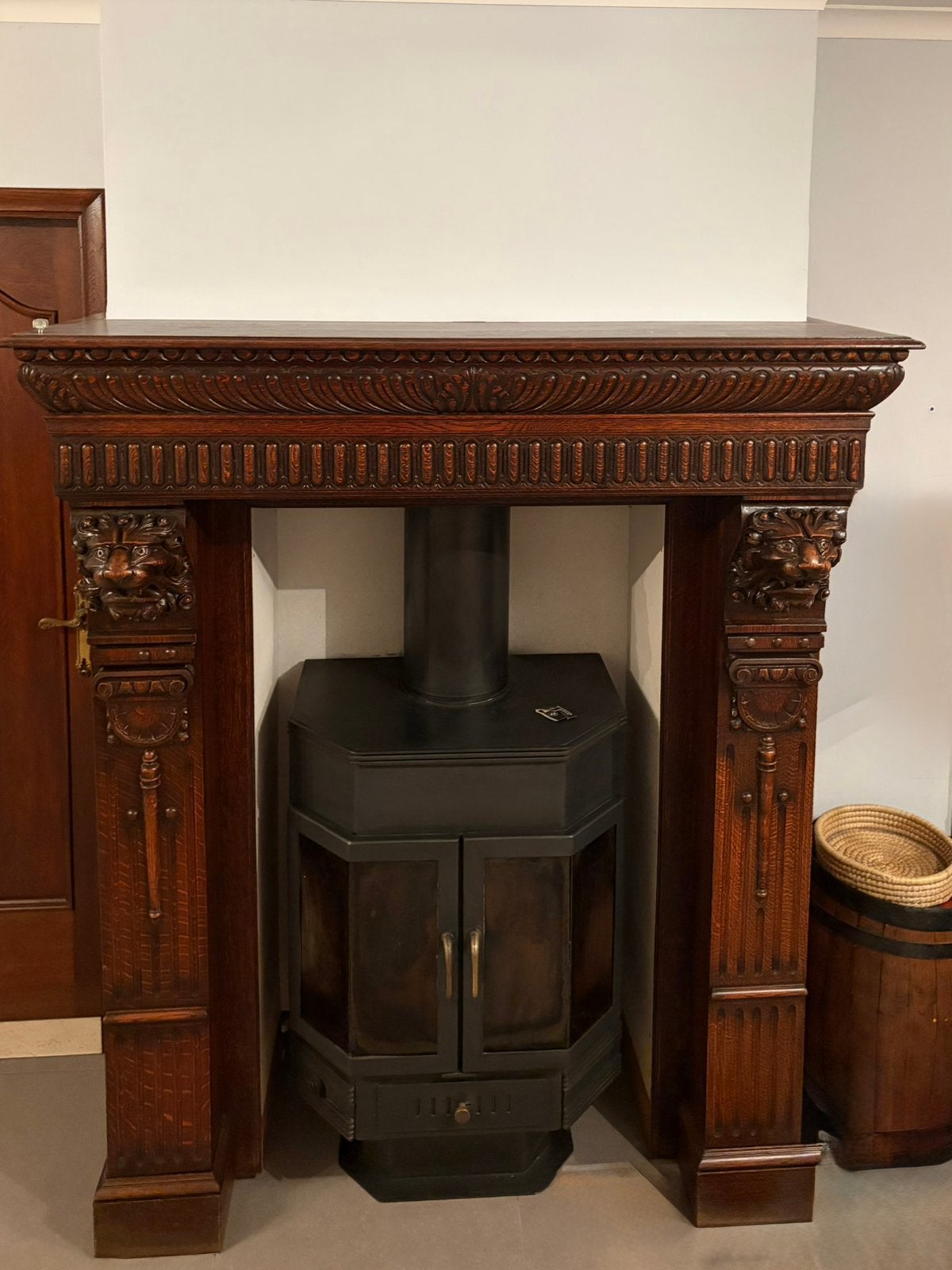 Mechelse schouw met Barbas kachel, Maison & Meubles, Enlèvement, Utilisé, Cheminée au bois