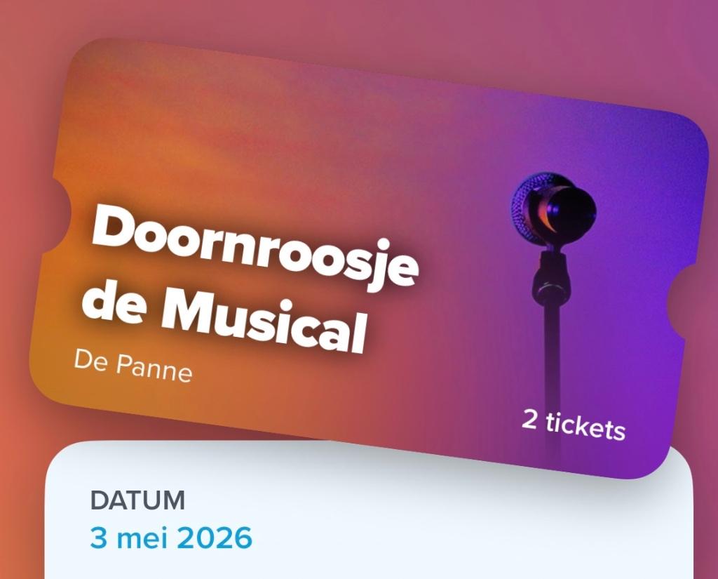 Duoticket K3 Doornroosje musical (50% korting), Twee personen, Mei