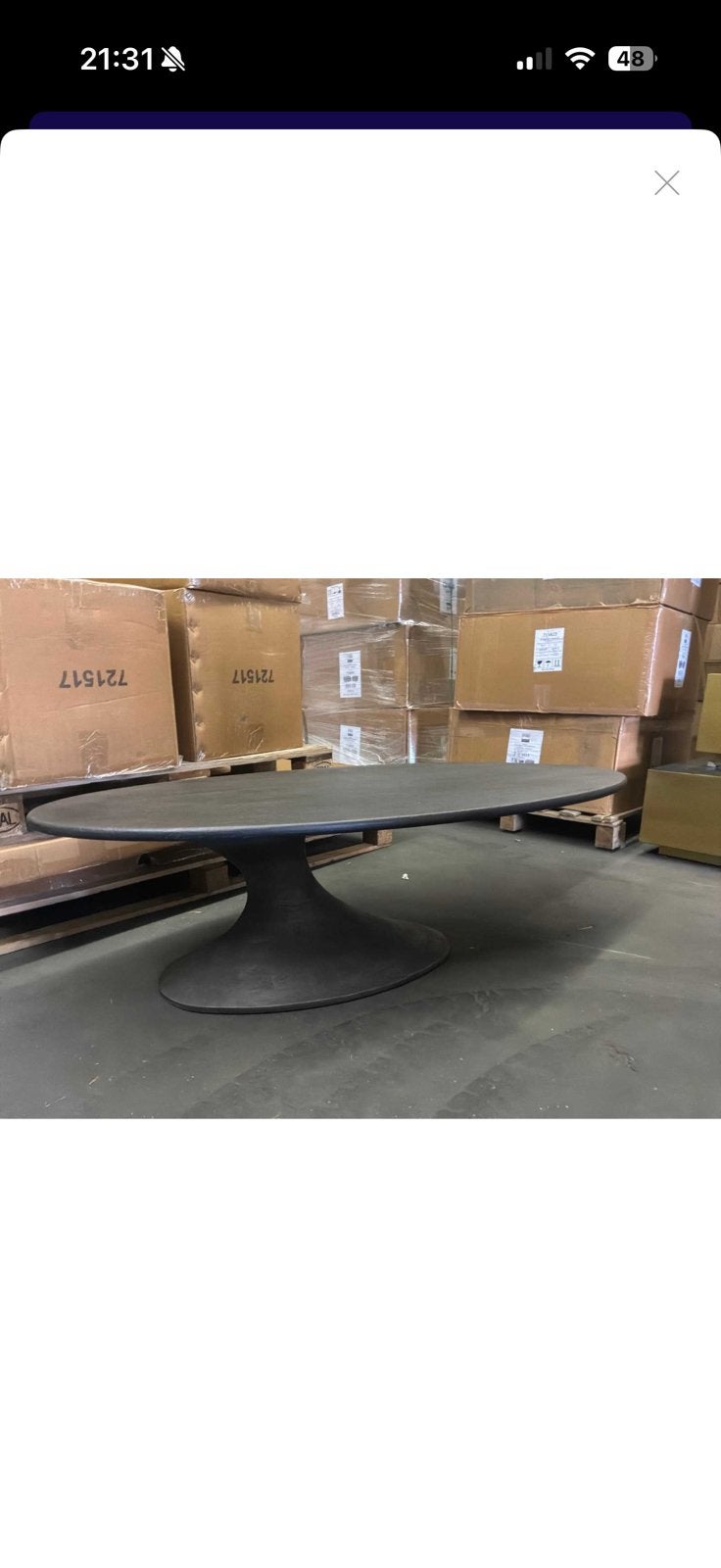 Salontafel mangohout 150 x 71 x 45 cm (L x B x H), Ophalen, Zo goed als nieuw, Ovaal