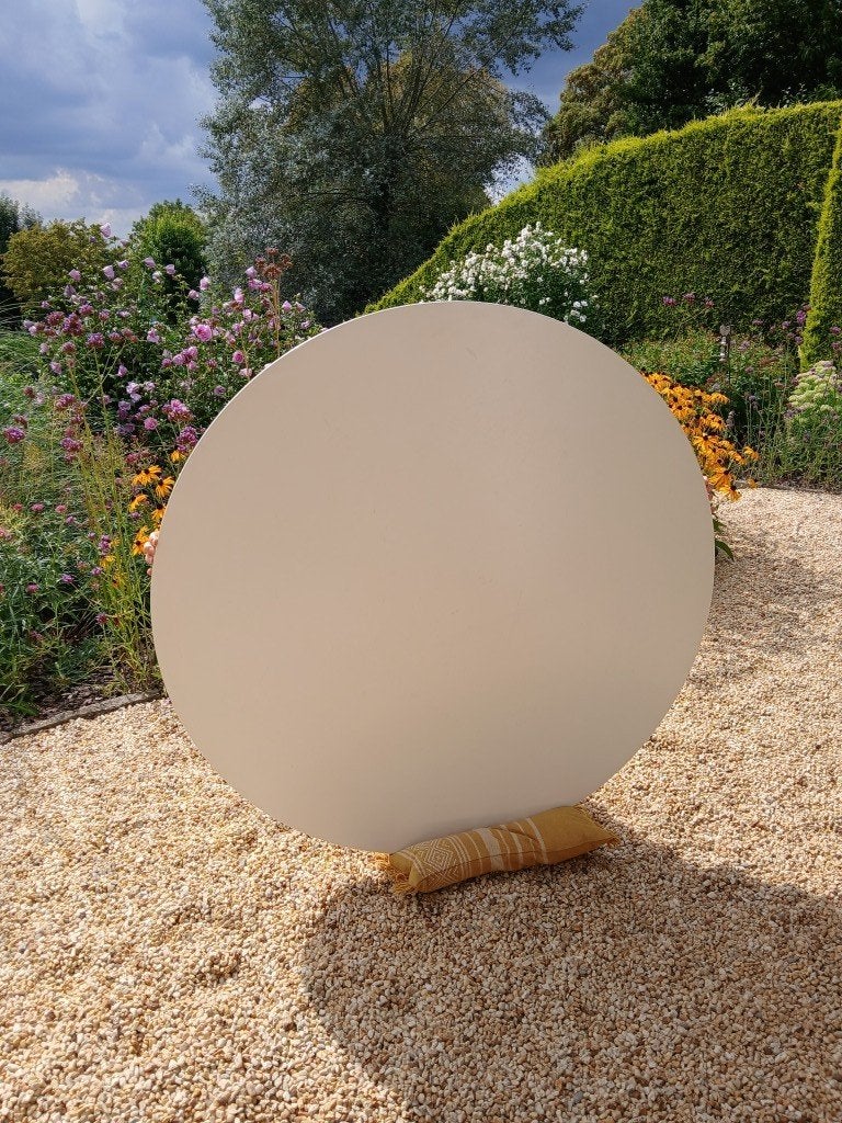 Grand plateau de table rond en bois massif blanc, 120 cm, Maison & Meubles, 100 à 150 cm, Rond, 100 à 150 cm, Utilisé