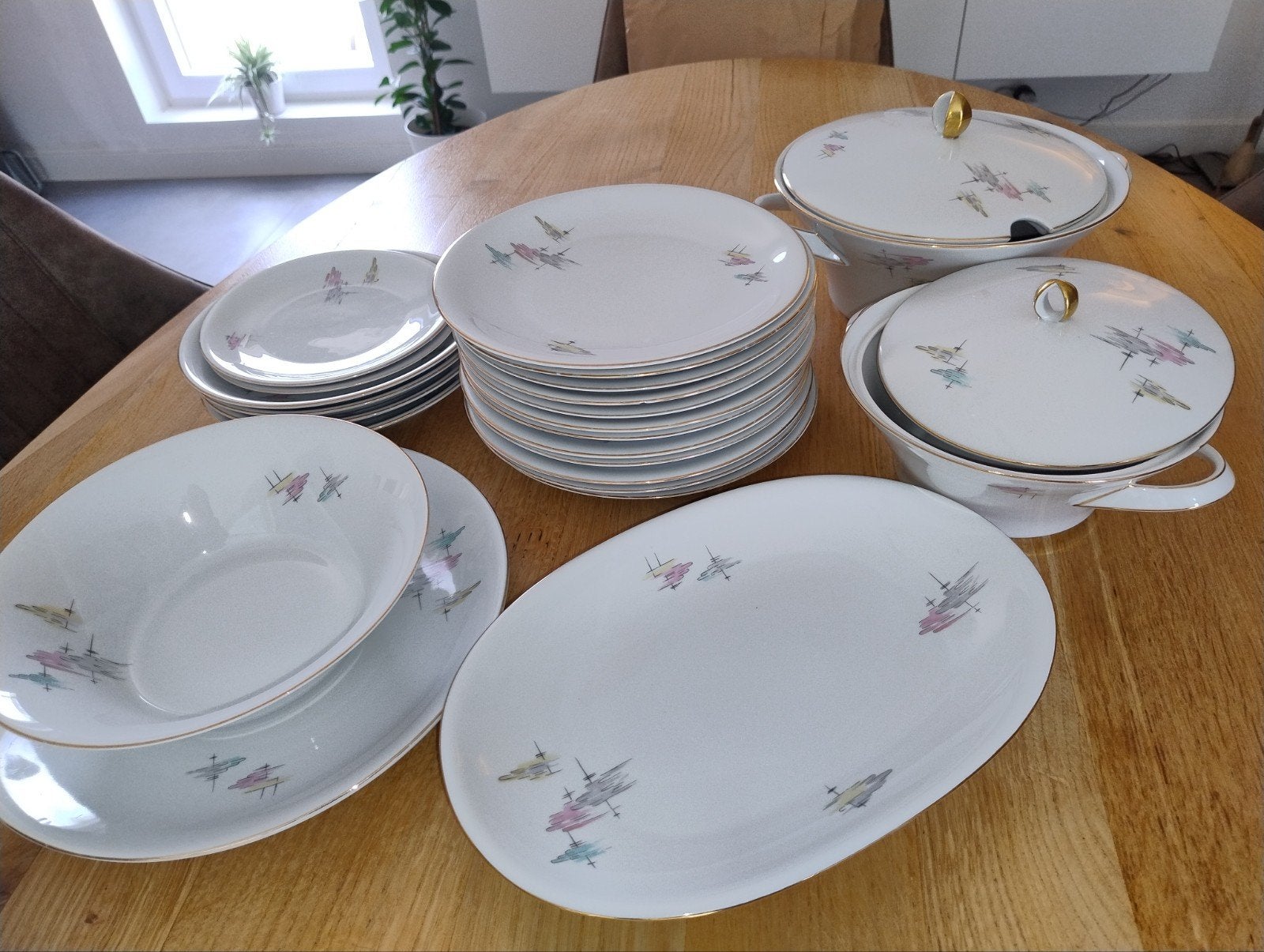 Vintage porseleinen servies jaren '50, Ophalen of Verzenden, Porselein