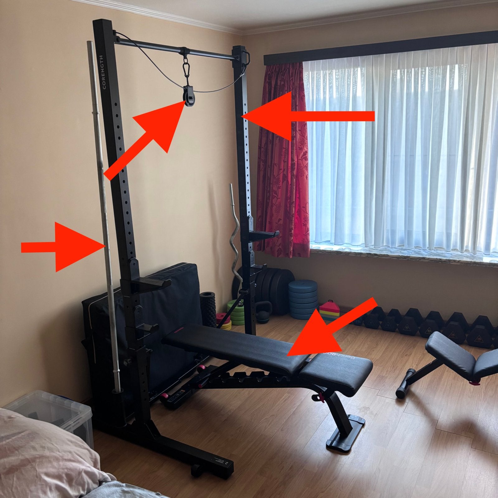 Complete Home Gym Fitnessset, Sport en Fitness, Fitnessmaterialen, Ophalen, Zo goed als nieuw, Rug, Dumbbell