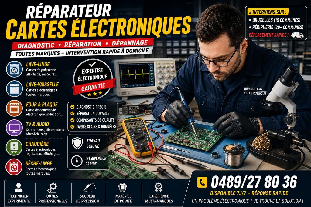 Dépannage carte électronique électroménager Réparation 7j7, Electroménager