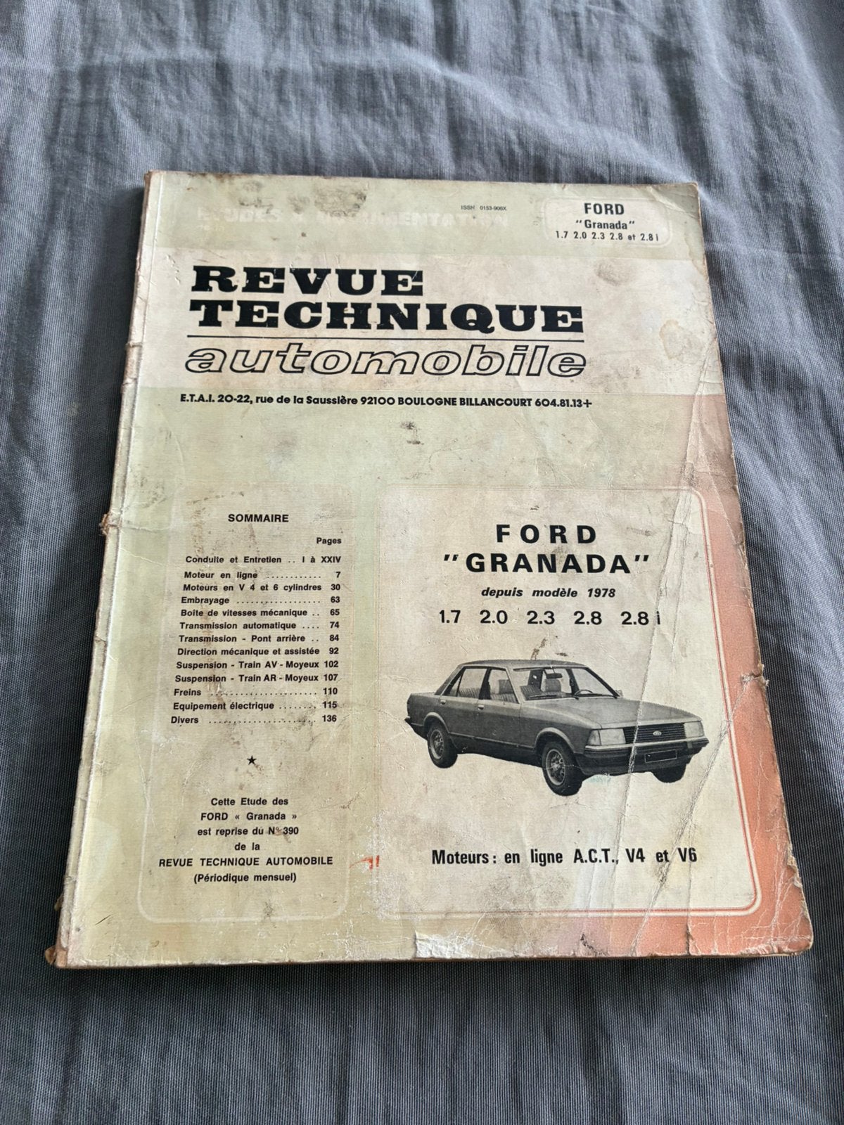revue technique Ford granada, Ophalen