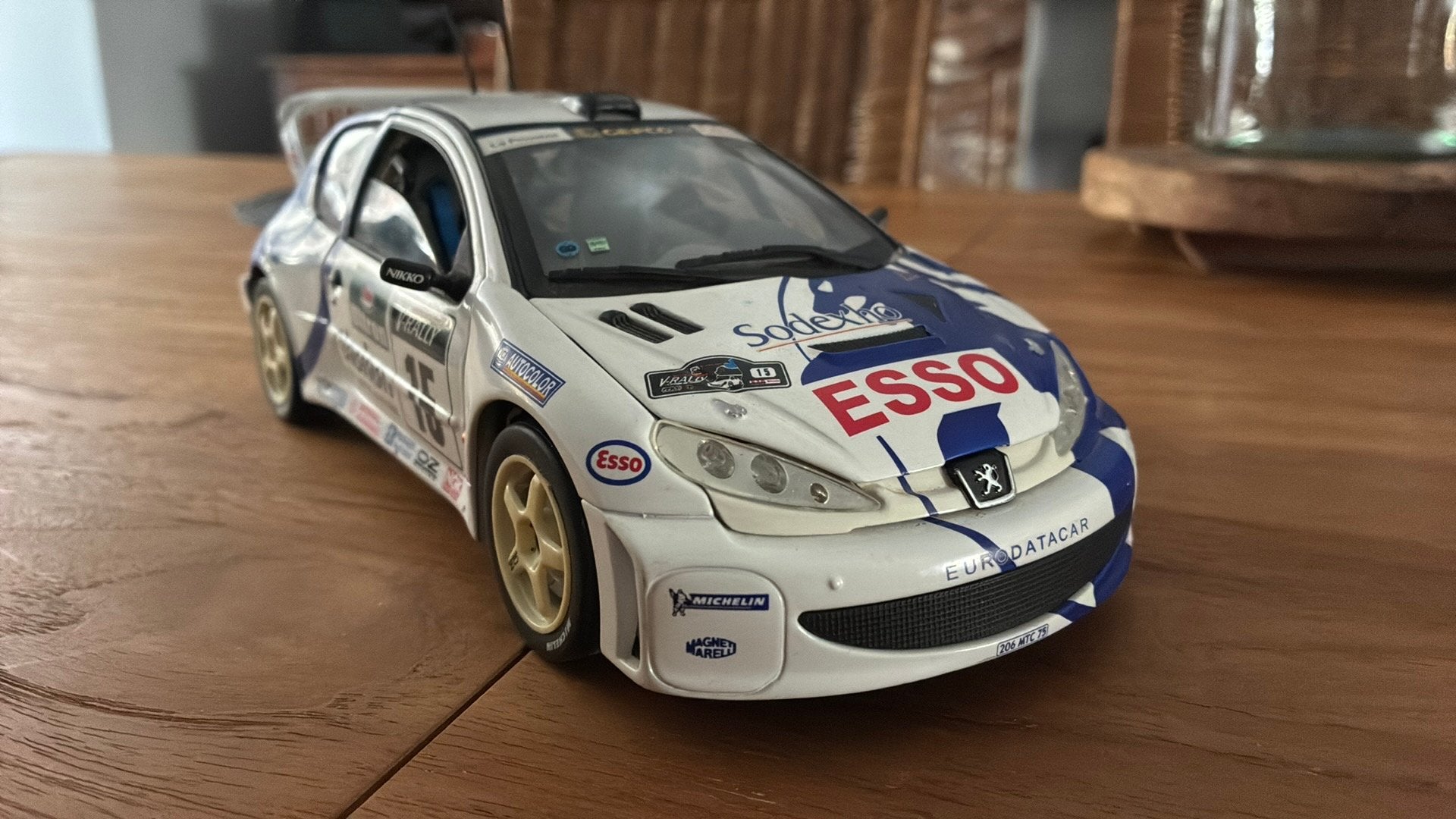 Peugeot 206 WRC Solido #15 Panizzi - Ronde van Corsica 1:18, Hobby en Vrije tijd, Modelauto's | 1:18, Ophalen, Zo goed als nieuw