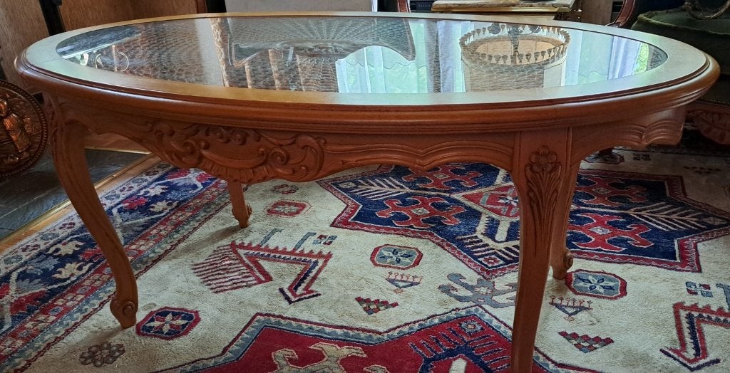 koffietafel, Huis en Inrichting, Tafels | Salontafels, Ophalen, 100 tot 150 cm, Overige houtsoorten, Zo goed als nieuw