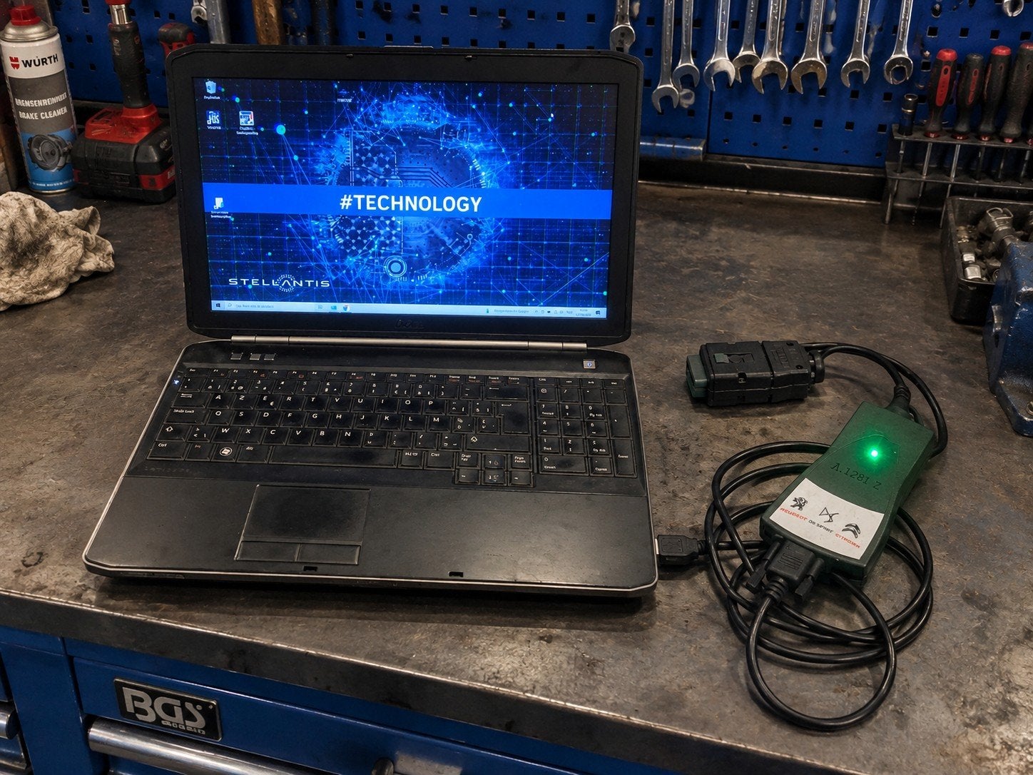 Laptop met diagbox en interface, Ophalen