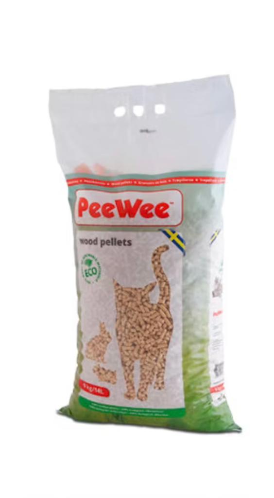 PeeWee wood pellets - houtkoreels kattenbak, Dieren en Toebehoren, Kattenbakken, Ophalen, Zo goed als nieuw