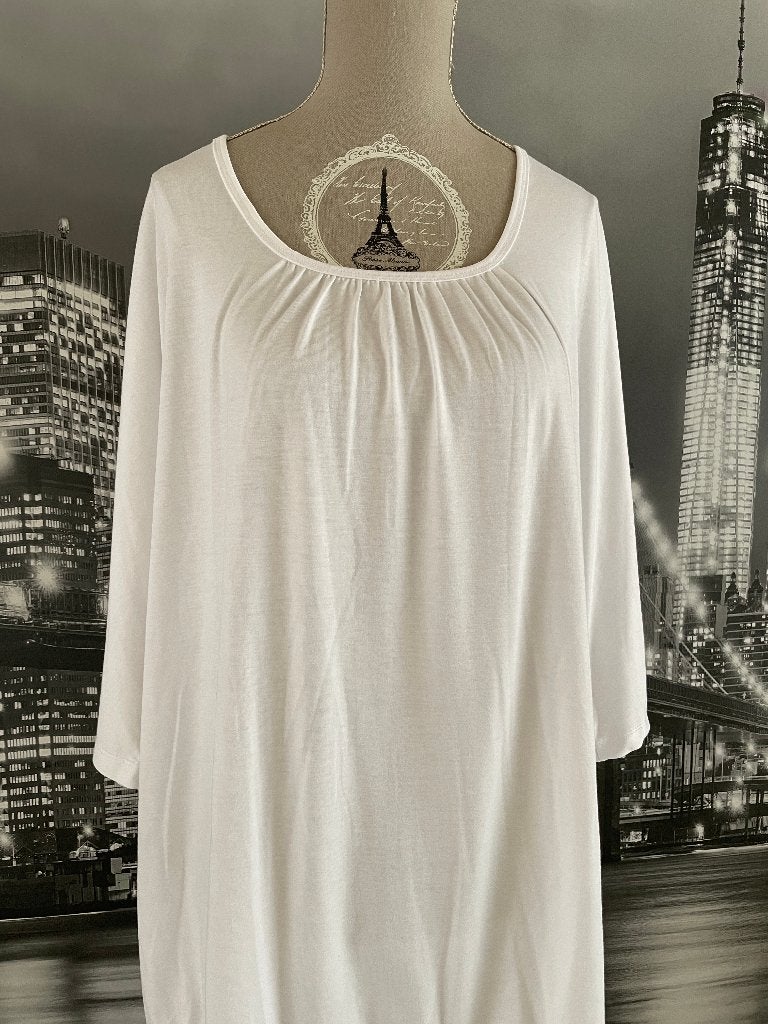 SOLDEN - witte basic blouse - 46-48 - GRATIS blouse, Envoi, Comme neuf, Taille 46/48 (XL) ou plus grande, Blanc