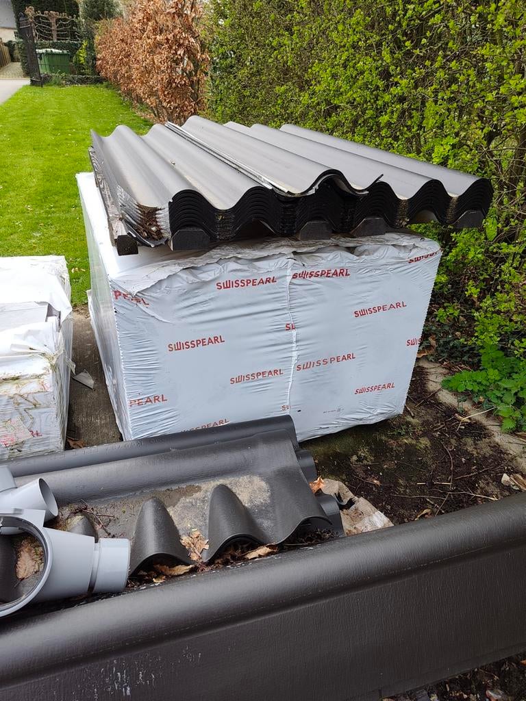 Golfplaten nieuw asbestvrij, Doe-het-zelf en Bouw, Ophalen, Zwart