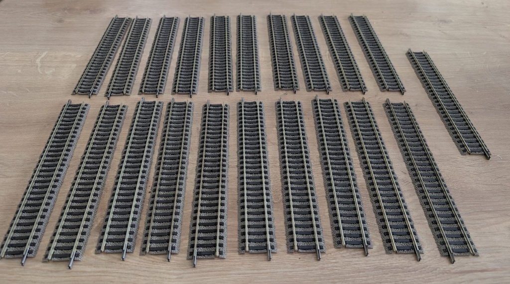 21 x Fleischmann 6101 H0 Rechte rail Profi-rails 200 mm, Gelijkstroom, Fleischmann, Rails, Ophalen of Verzenden