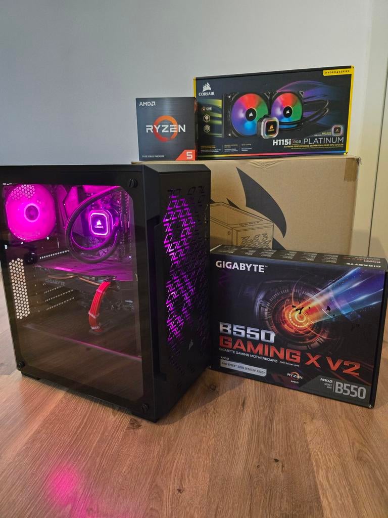 Krachtige Gaming PC Ryzen 5 5600X | RTX 2070 | Corsair RGB, Computers en Software, Desktop Pc's, Ophalen, Zo goed als nieuw, Gaming
