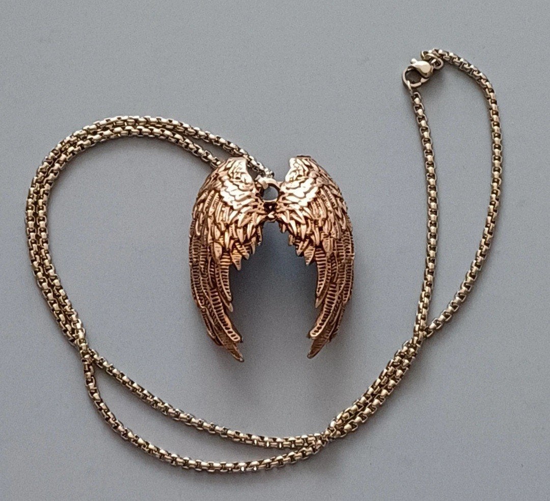 herenketting engelvleugels, Bijoux, Sacs & Beauté, Colliers, Envoi, Comme neuf, Argent, Autres matériaux