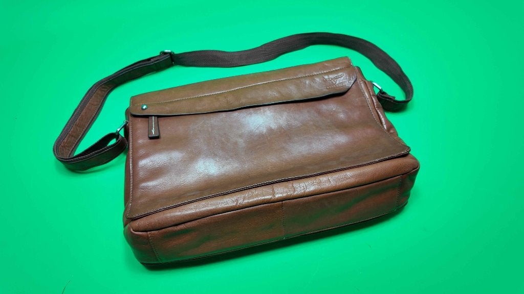 Maverick lederen laptoptas, Bruin, Zo goed als nieuw, Leer, Ophalen