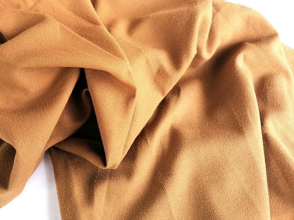 Jaren 70 crêpestof bruin  3m, Bruin, 120 cm of meer, Ophalen of Verzenden, Nieuw