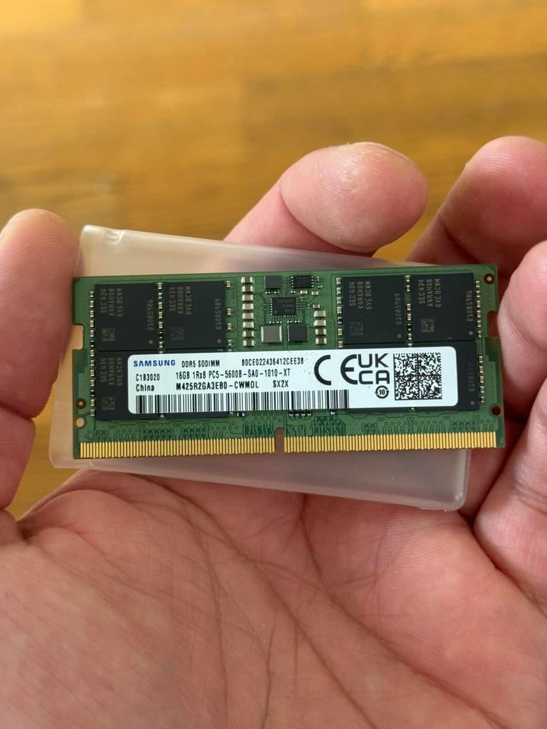 SAMSUNG 16GB RAM DDR5 SODIMM 5600 MHZ, Computers en Software, RAM geheugen, Ophalen of Verzenden, Zo goed als nieuw, DDR5