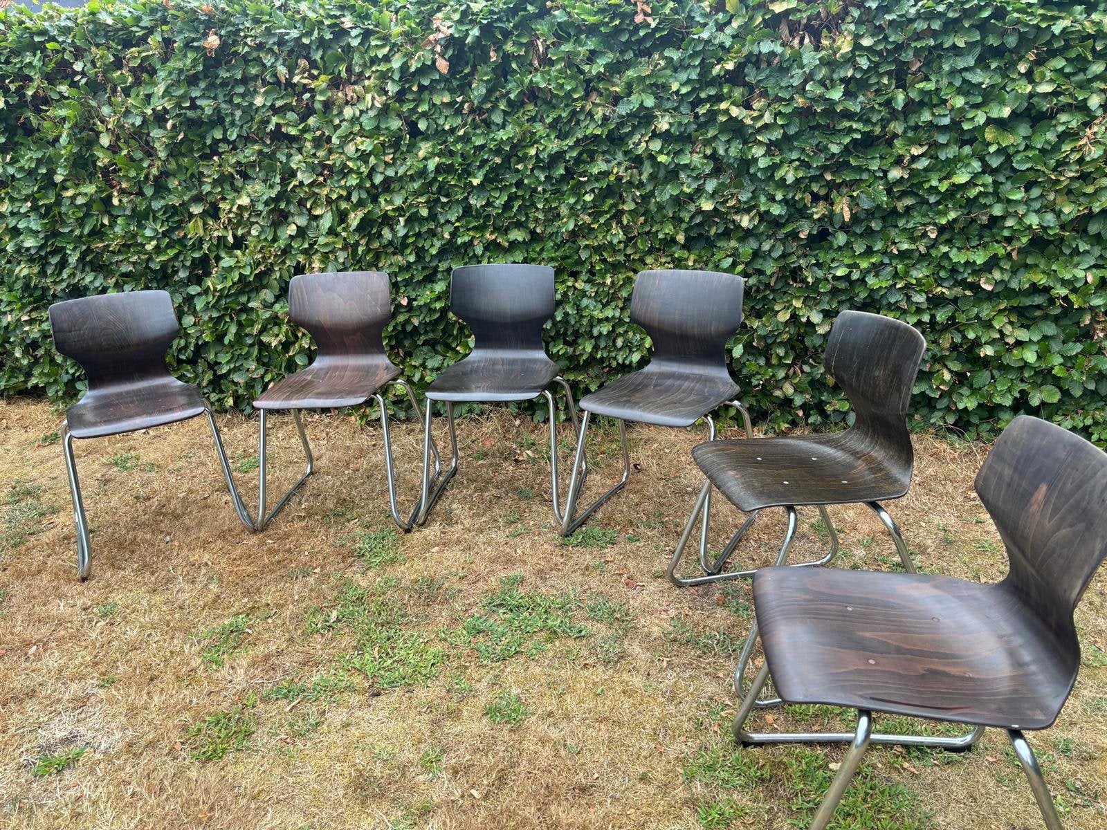 chaises vintage Flötotto Pagholz, Enlèvement, Utilisé, Brun, Bois