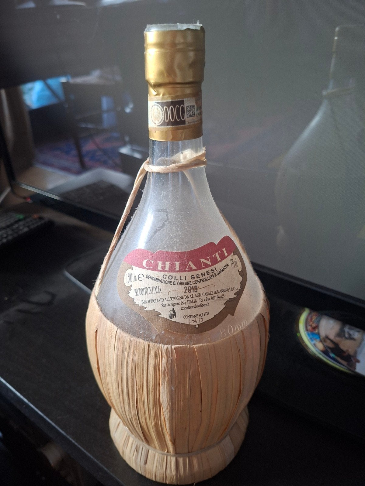 bouteille Chianti Deco, Collections, Vins, Enlèvement ou Envoi, Comme neuf, Italie, Vin rouge