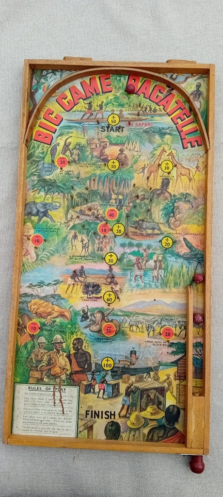 Jeu rare vers 1930 Big Game de Bagatelle, Enlèvement ou Envoi