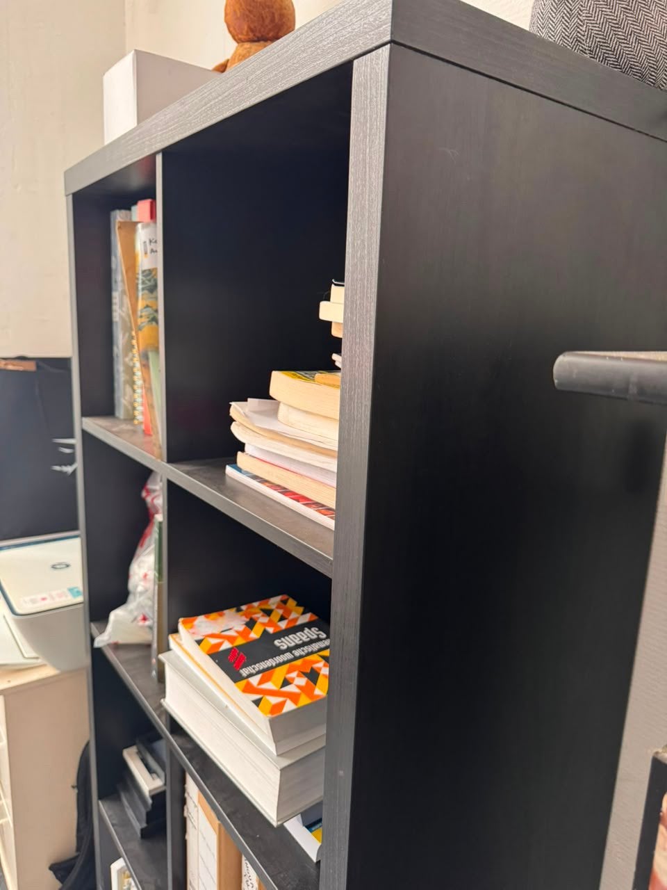 Zwarte Ikea kast Kallax 2x4, Huis en Inrichting, Ophalen, Met plank(en), Gebruikt, 100 tot 150 cm