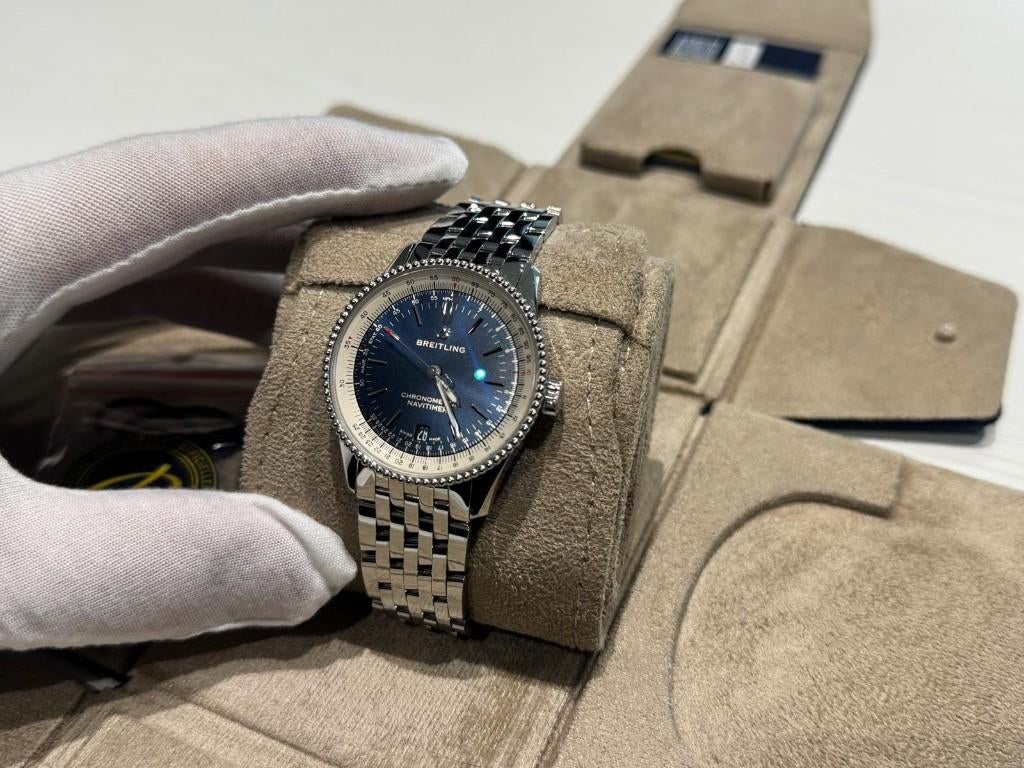 BREITLING NAVITIMER 38mm * BLUE DIAL  * 3/2025 *, Bijoux, Sacs & Beauté, Montres | Hommes, Montre-bracelet, Breitling, Enlèvement