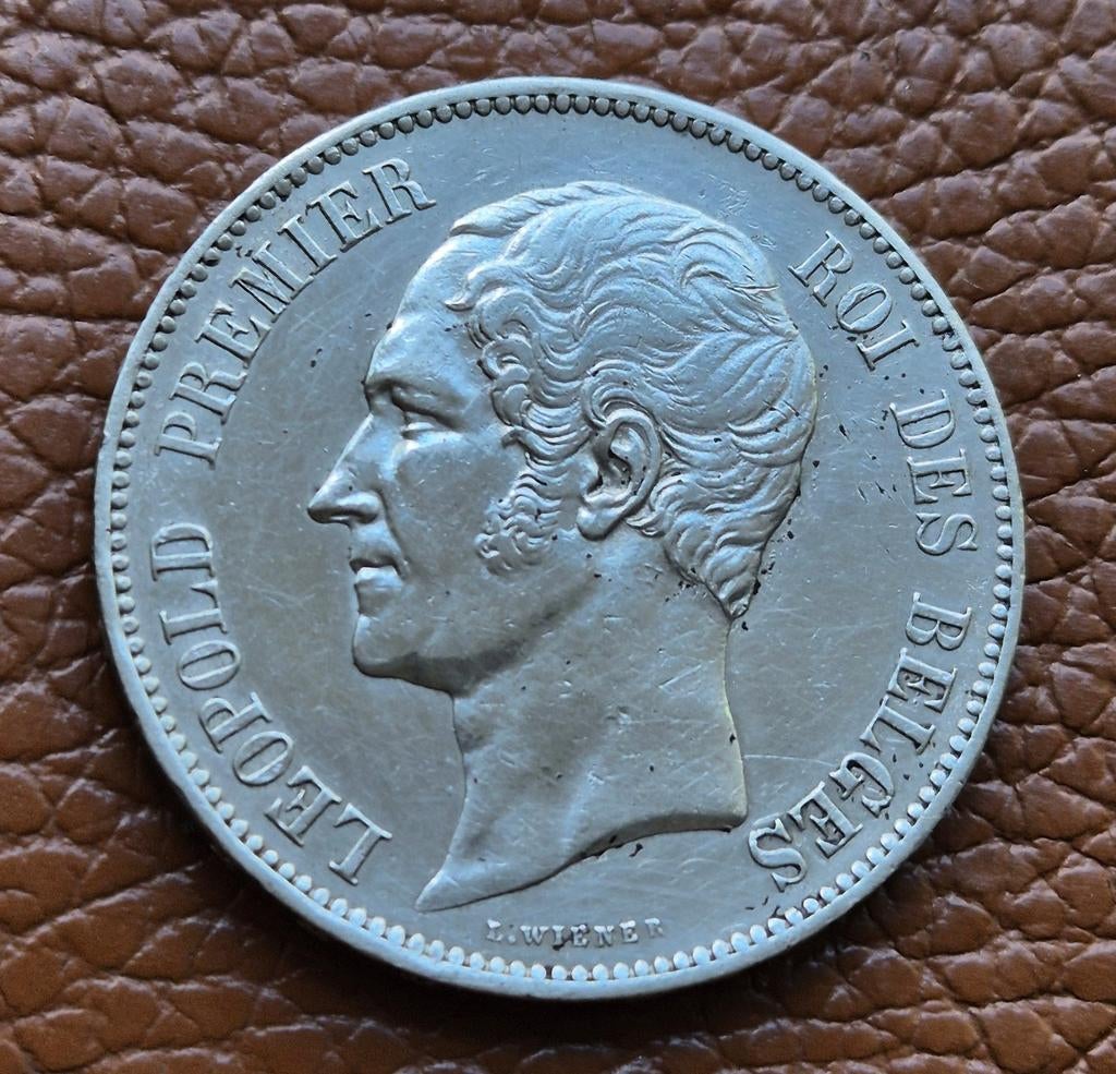 5 Francs.  1865. Leopold l.  PR+, Zilver, Ophalen of Verzenden, Losse munt, Zilver