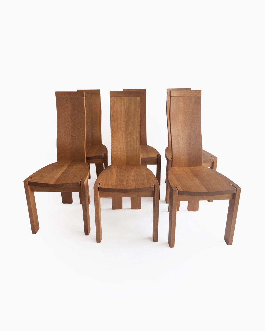 Set van 6 massief eiken eetkamerstoelen, Ophalen, Gebruikt, Hout, Vijf, Zes of meer stoelen