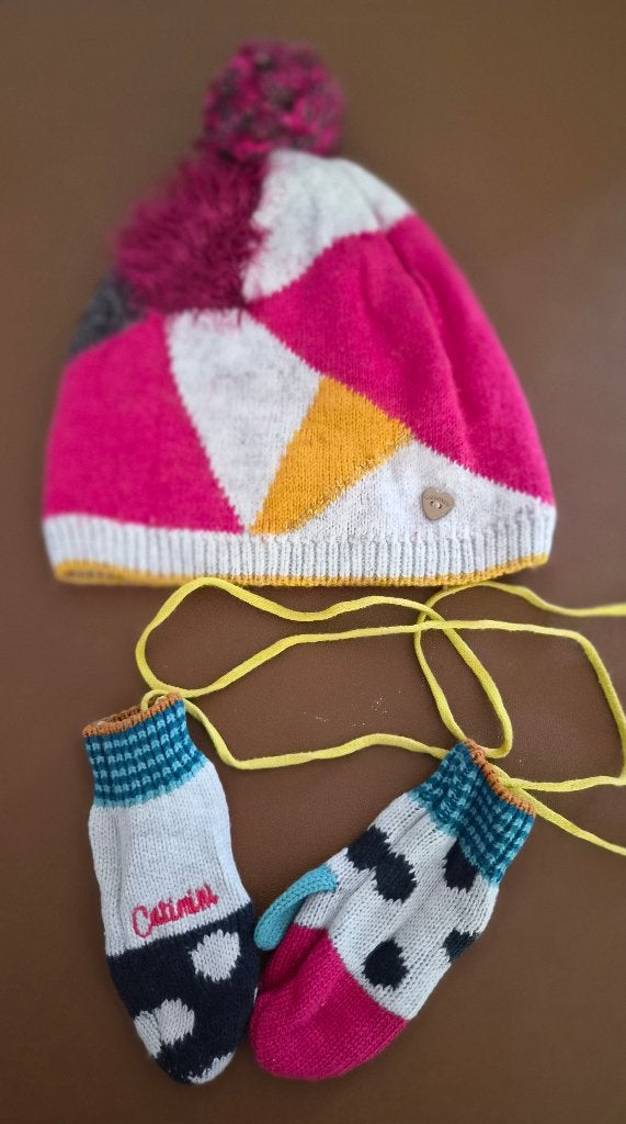 Ensemble Bonnet + Moufles CATIMINI taille 51 (2-4 ans), Catimini, 104 ou plus petit, Ensemble, Comme neuf