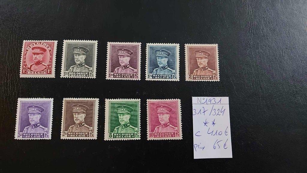 Belgische postzegels OBP-COB 317/324**, Verzenden, Koninklijk huis, Orginele gom, Postfris