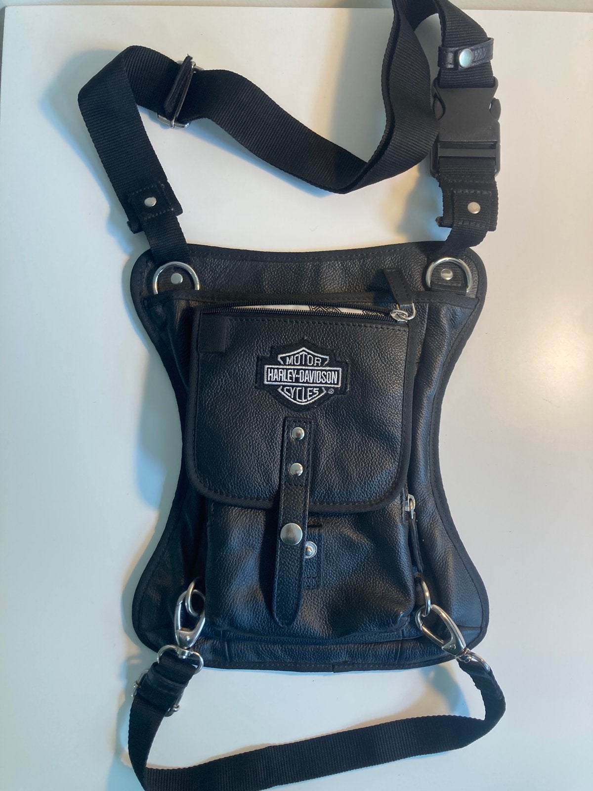 Sac de taille en cuir noir Harley Davidson Cycles, Autres marques, Cuir, Enlèvement ou Envoi, Comme neuf
