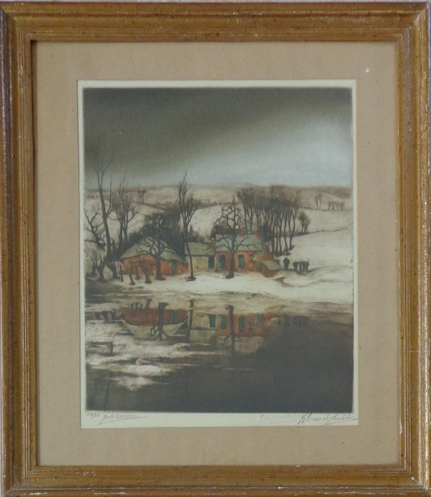 VALERIUS DE SAEDELEER / HUTJE VAN VISSER / ETS 67x59cm KADER, Ophalen of Verzenden