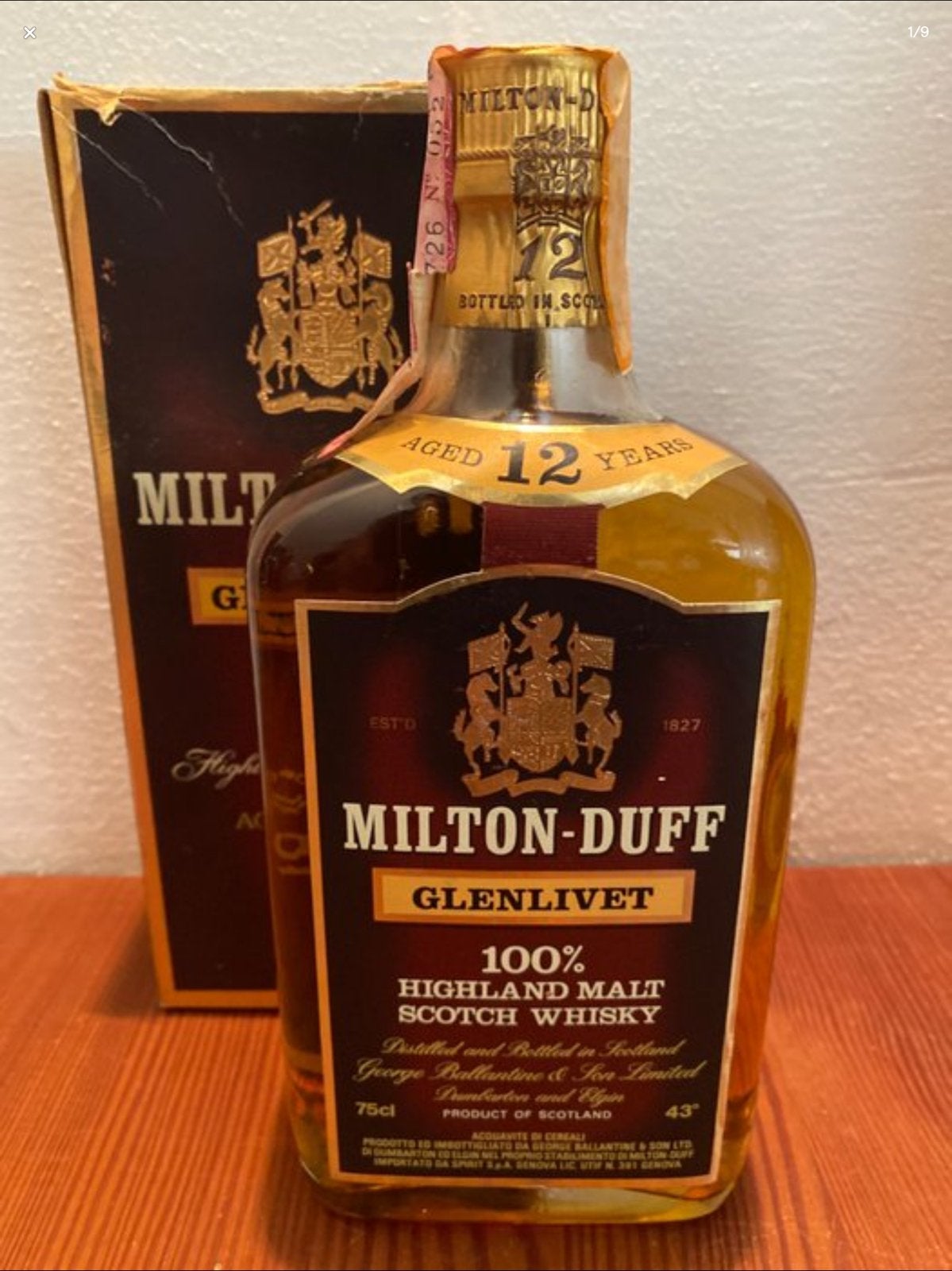 Miltonduff 12 ans - Années 1970 - 75cl, Collections, Enlèvement ou Envoi, Comme neuf, Pleine