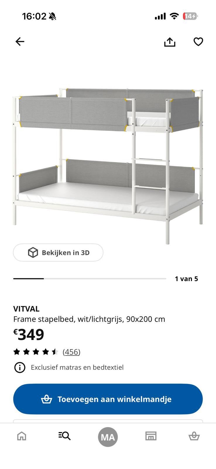 Ikea stapelbed, Maison & Meubles, Chambre à coucher | Lits superposés & Lits mezzanines, Enlèvement, Utilisé, Deux personnes, Lits superposés