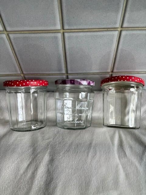 3 pots pour confiture, Verre, Autres marques, Pot de stockage, Multicolore